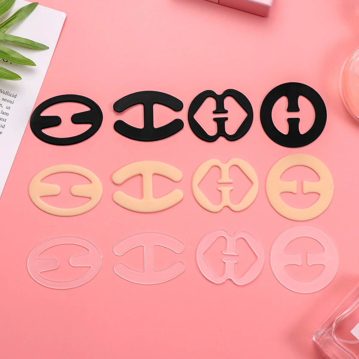 LUOEM 12pcs Under Outfit Women Straps Clip Antiskid Buckle Conceal Clear Accessories