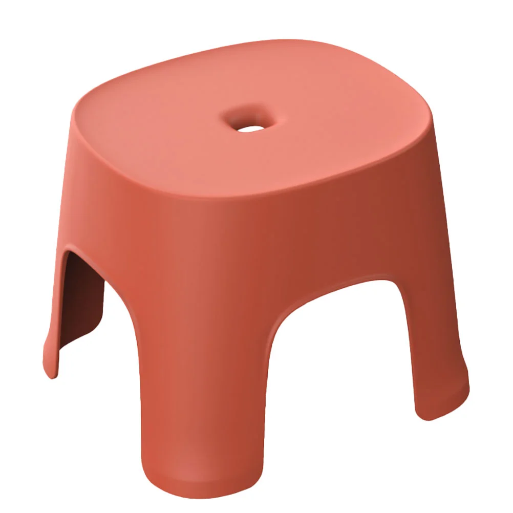 

1PC Multi-use Plastic Stool Anti-slip Low Stool Shoes Wearing Stool Bathroom Small Stool for Home (Red)
