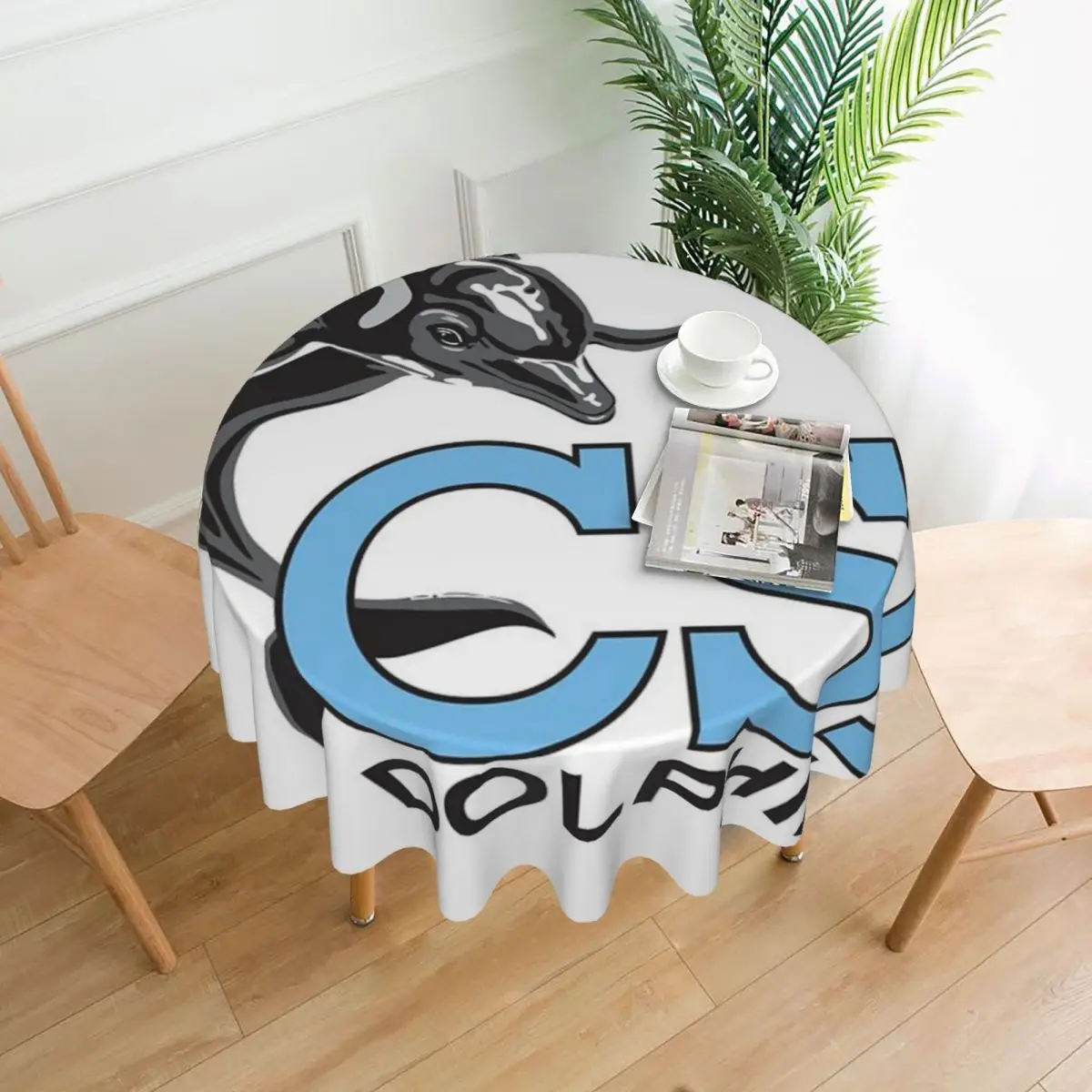 

Скатерть с дельфином из острова штата (CSI), 60 дюймов, 152 см, водонепроницаемый защитный стол, отличный подарок