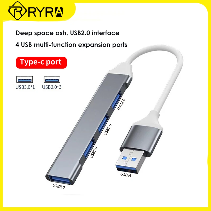 

RYRA 4 In 1 Usb Type C Hub Usb 3.0 Hub Type C Expansion Dock High Speed Splitter Adapter OTG USB Hubs For PC Aming Computer