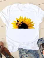 graphic tee t shirts butterfly flower floral short sleeve ladies casual clothing summer women fashion female t shirt clothes