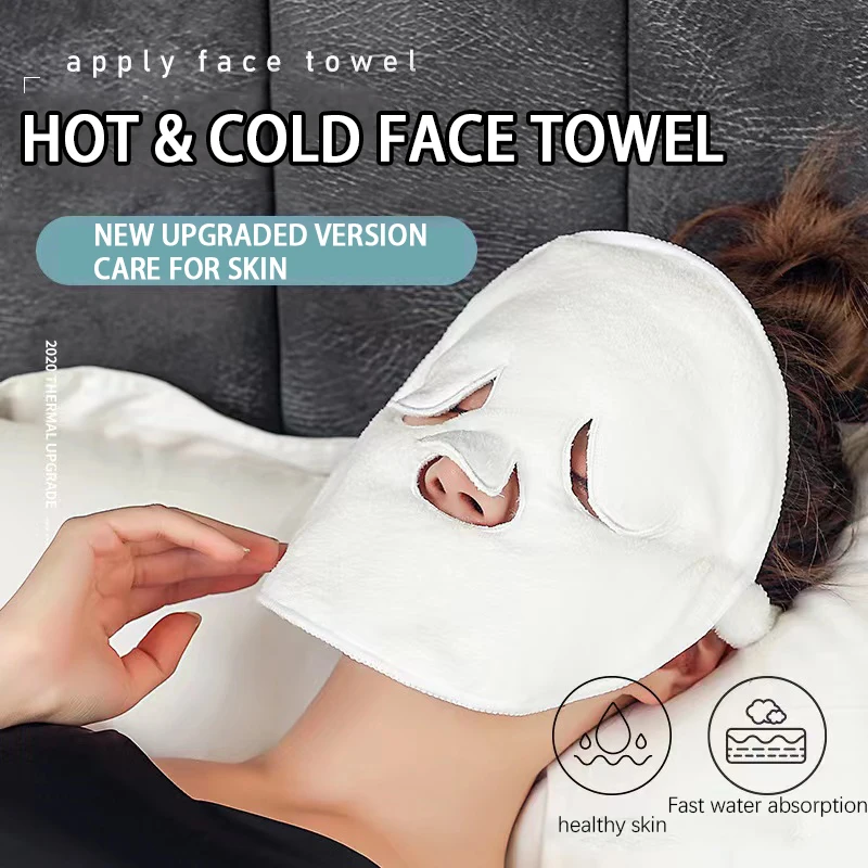 White  Beauty Salon And Hot Cold Compress Mask Thickened Coral Fleece Face Towel Absorbent Beauty Fit Facial Round