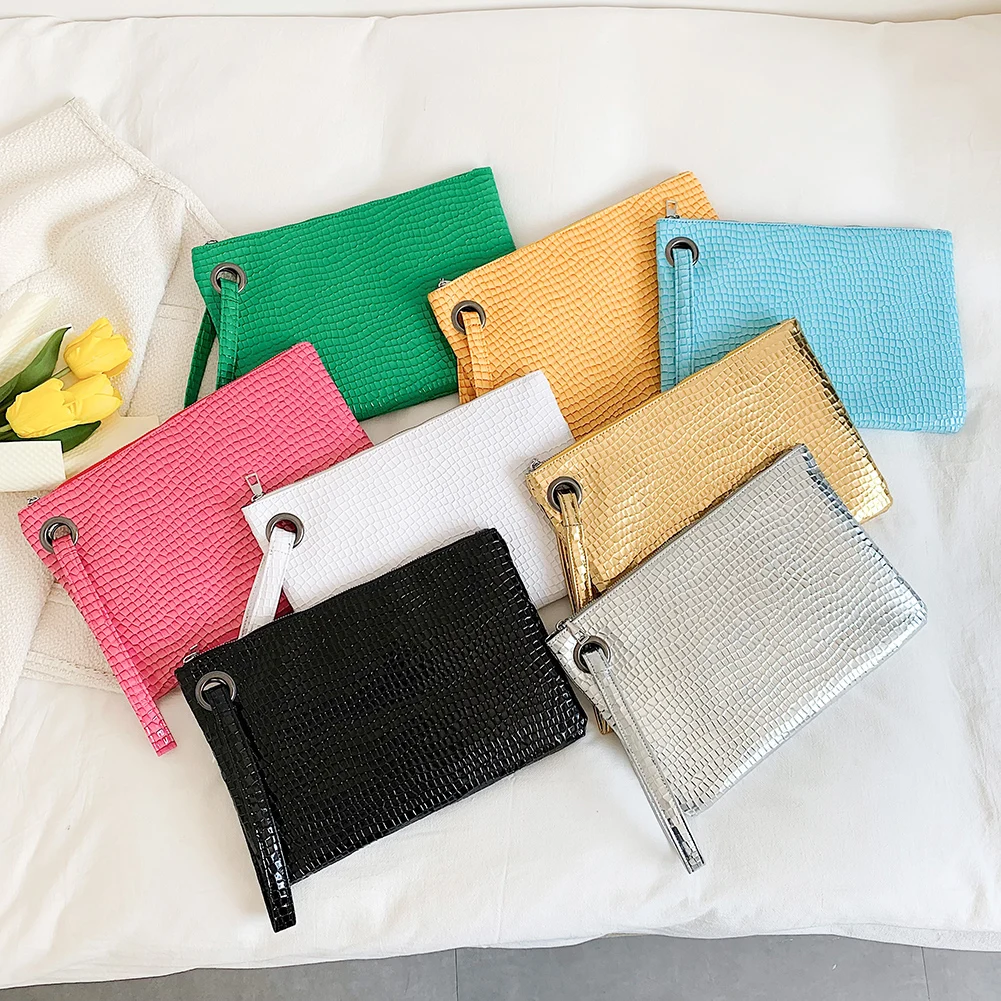 

Женский клатч с узором под кожу крокодила, брендовая дизайнерская деловая сумка, сумки для iPad, модная мягкая кожаная сумка-конверт