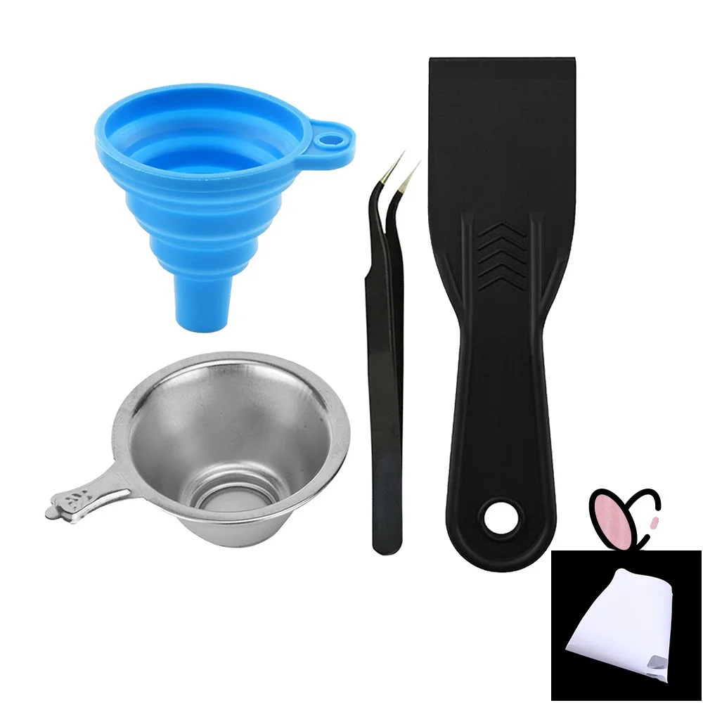 

Silicon Funnel+Metal UV Resin Filter Cup+Tweezers+SLA Resin Special Tool Shovel for Photon Mono DLP Mars 3D Printer Part Resin