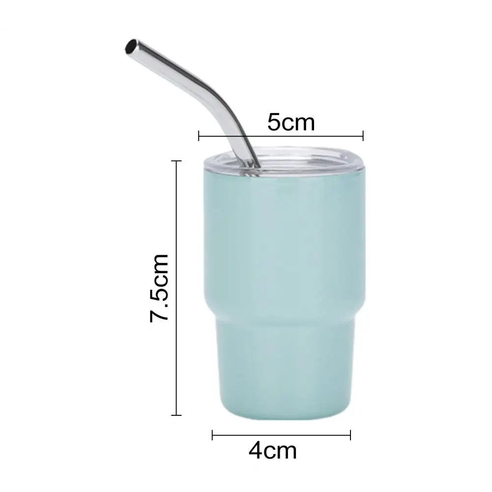Стакан из нержавеющей стали стеклянная крышка с соломинкой 3 унции цветная
