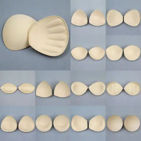 2pcs 1pair Women Intimates Accessories Sponge Swimsuit Breast Push Up Bra Padding Chest Enhancers Bra Foam Insert Chest Cup