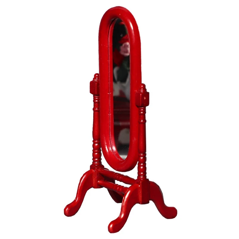 

NEW-Doll House Decor, 1:12 Mini Doll House Full-Length Dressing Mirror Model Dollhouse Accessory Room Furniture Toy Gift