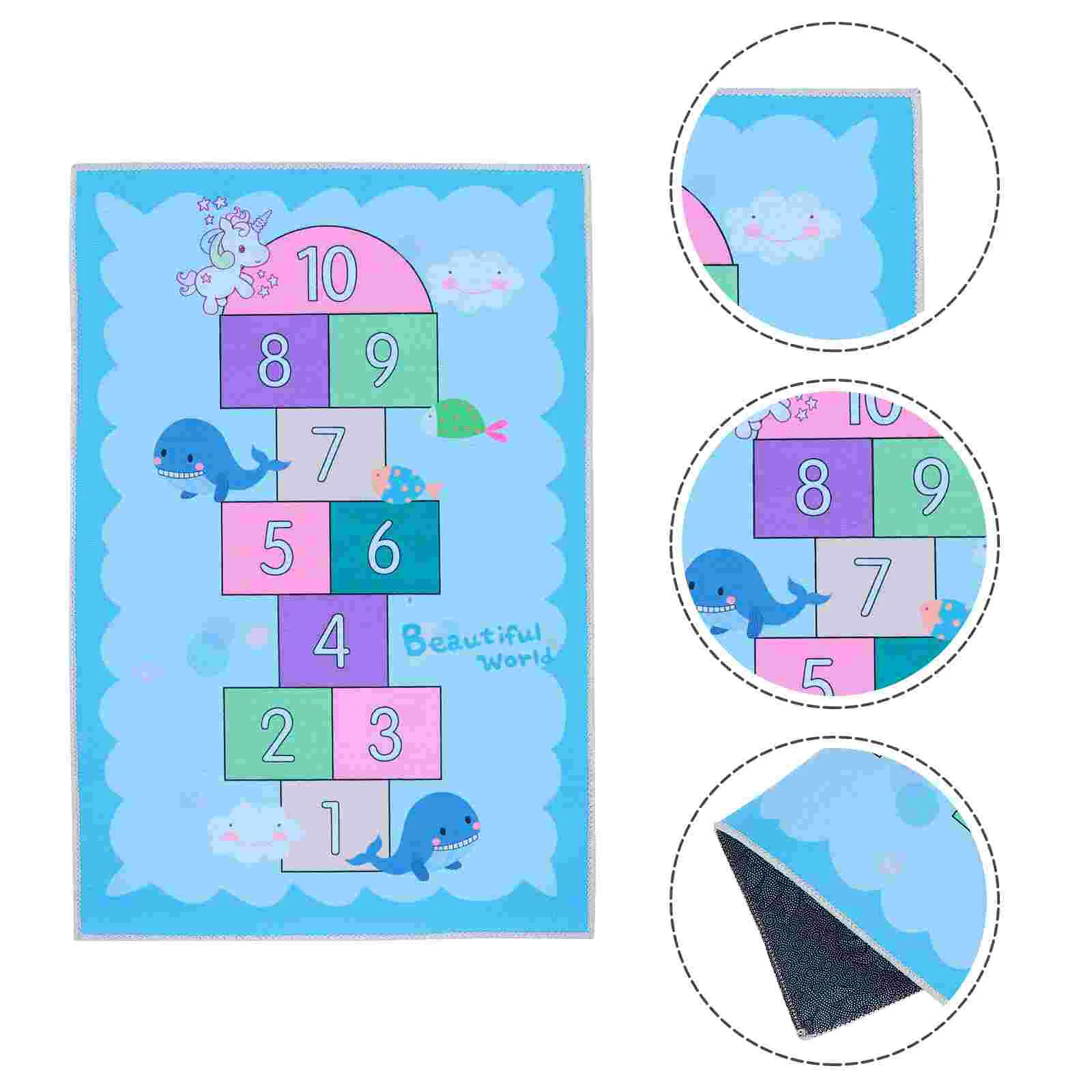 

Hopscotch Mat Floor Carpet Rug Room Kids Ground Decorative Pad Area Fun Decor Playroom Play Kindergarten Team Game Kid Anti Toys