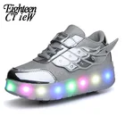 Кроссовки для мальчиков, со светодиодной подсветкой, на колесиках, с зарядкой от USB, Размер 27-40