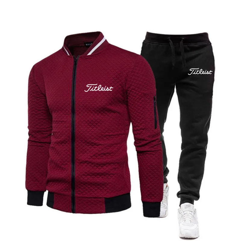 

2022 golf men jacket sweatpants fitness gym tracksuits mens set cotton sport suits 2 piece set jogging track suits golf wear
