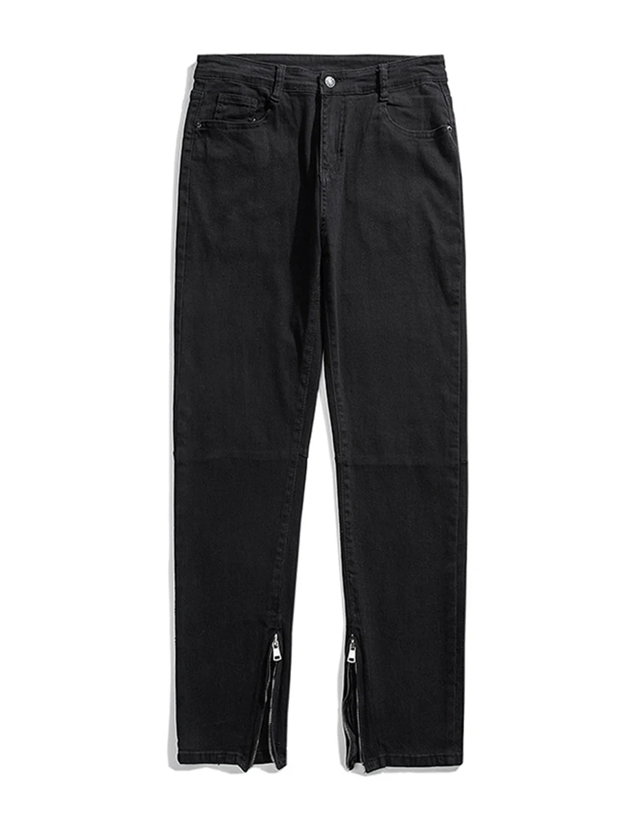 European and American Fashion Men Trousers Zipper High Street Jeans Men's Ins American Straight Trousers Streetwear Ins Hot Sale
