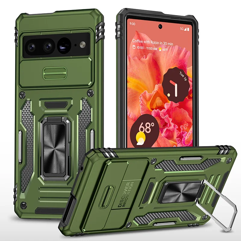 

For Google 7pro on-board Magnetic Suction Case for Google 7 Metal Ring Push Window Protect Phone Cover