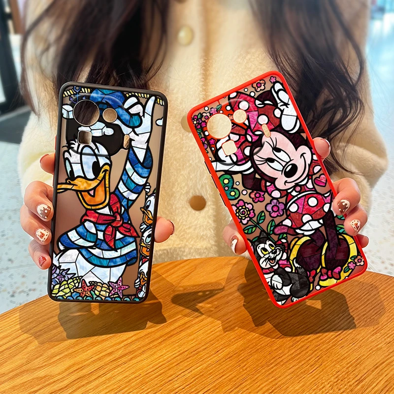 

Disney Donald Duck Minnie Mickey Frosted Translucent Case For Xiaomi 12 T 11 POCO F3 X3 X4 F4 M3 M4 NFC Pro GT Matte Cover