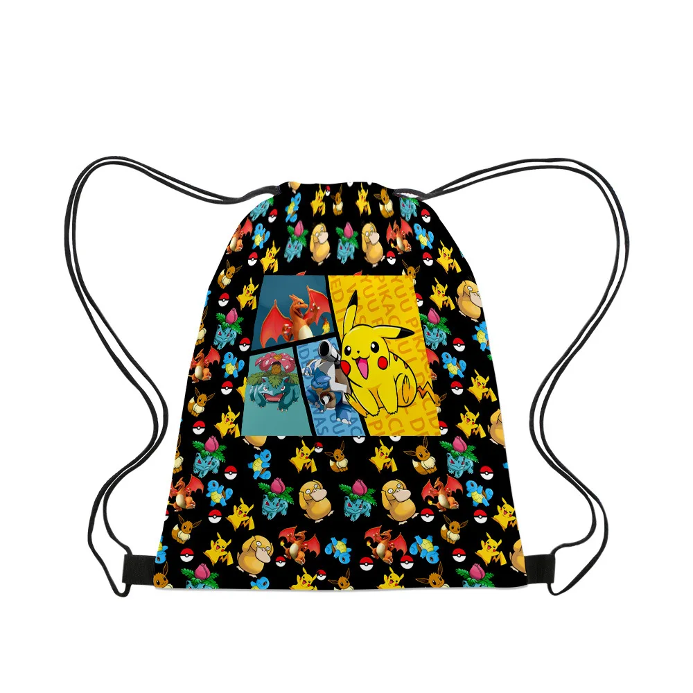 

Pikachu Pokémon Pokemon Drawstring Backpack Cartoon Drawstring Pocket Primary School Students Birthday Gift for Girls Kids Boys
