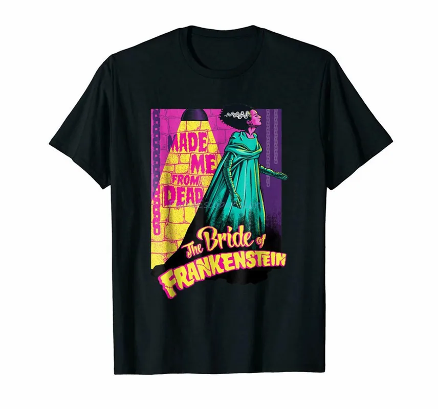

Забавная черная футболка на Хэллоуин с надписью «Made Me From Dead Bride Of Frankenstein»