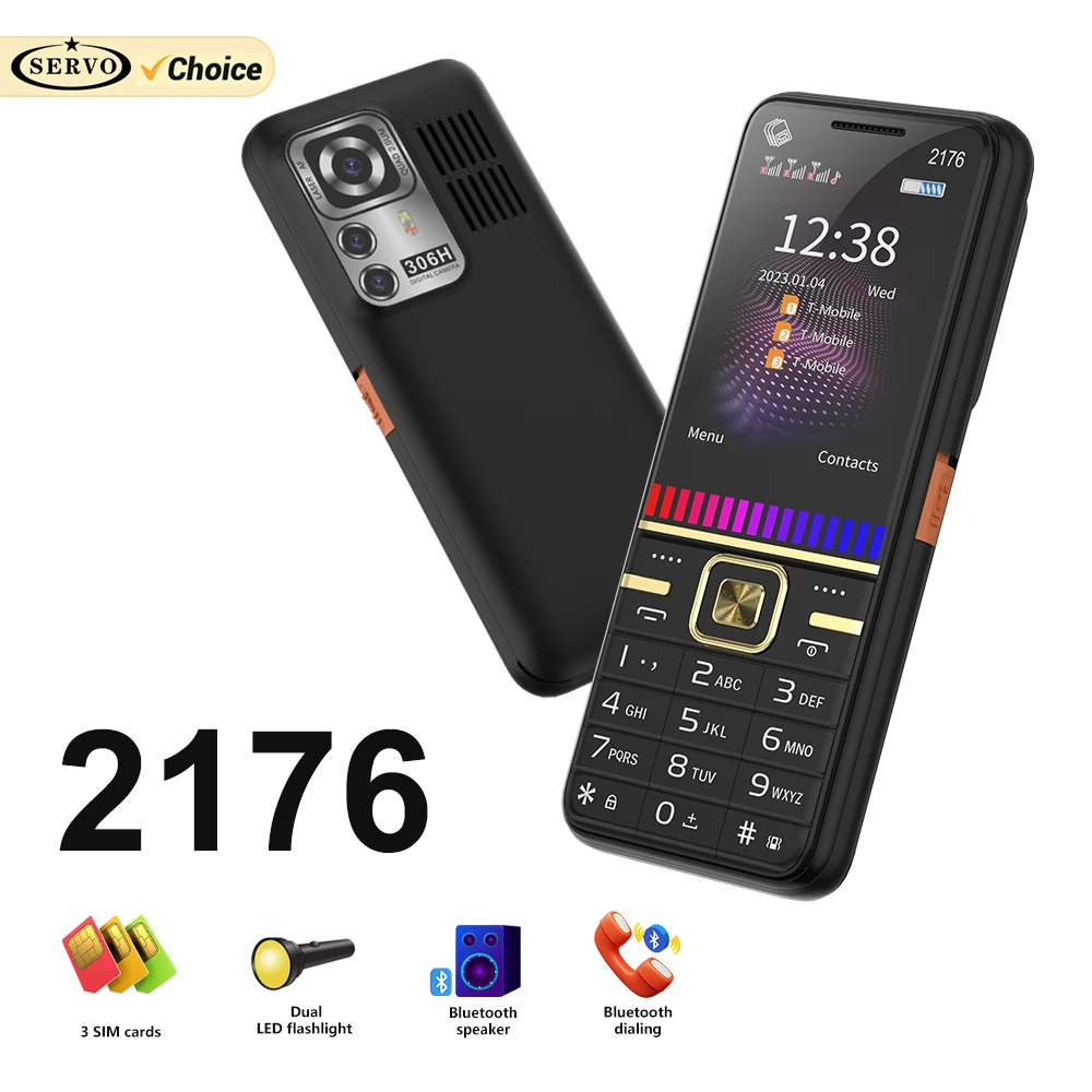 SERVO 2176 Bluetooth-динамик с клавиатурой мобильный телефон 3 SIM-карты режим ожидания