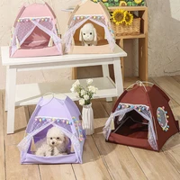 foldable dog bed pet kennel cat nest cushion travel tent outdoor dogs for small medium puppy indoor cave house sofa accessories