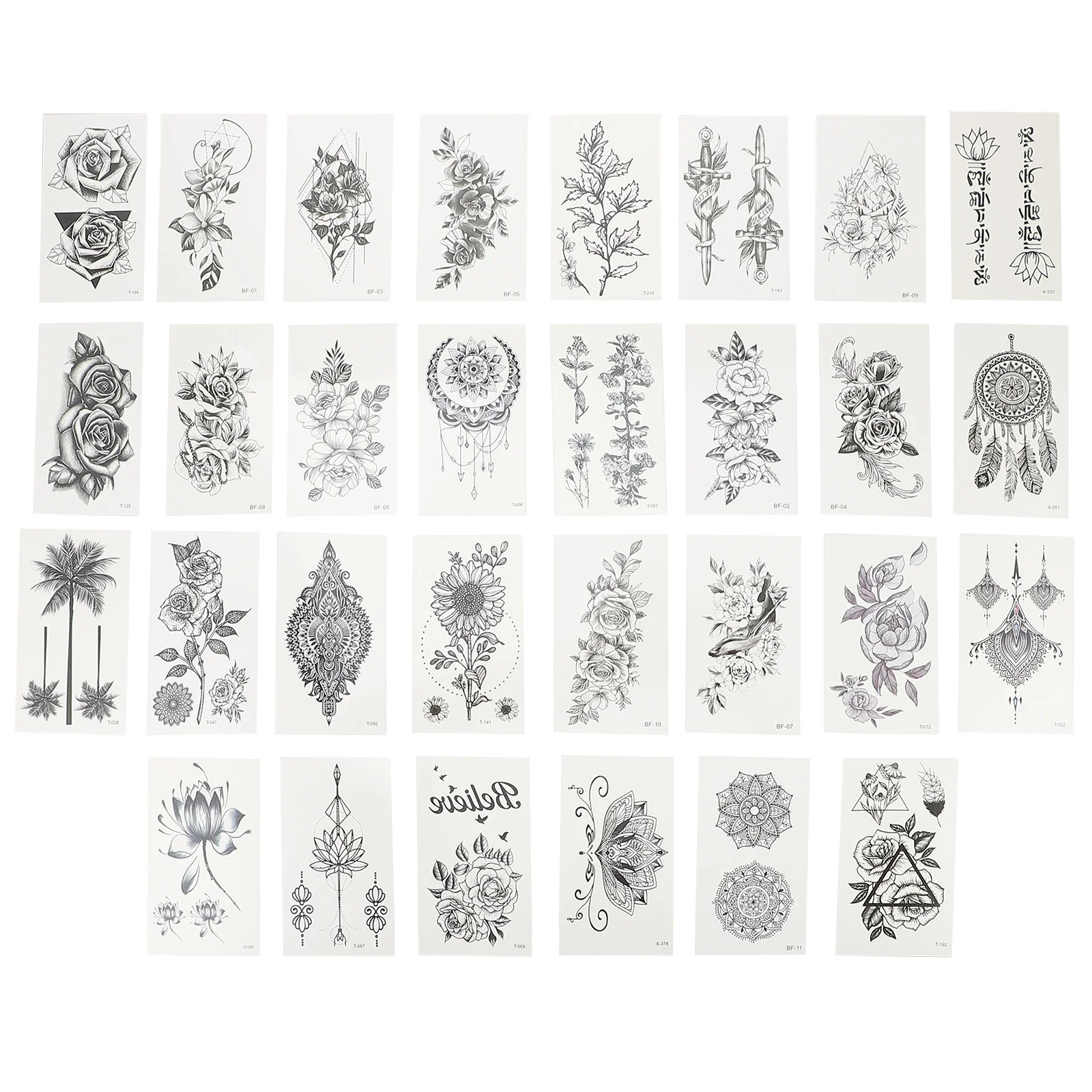 

30pcs Waterproof Fake Body Sketch Stickers for and Girls