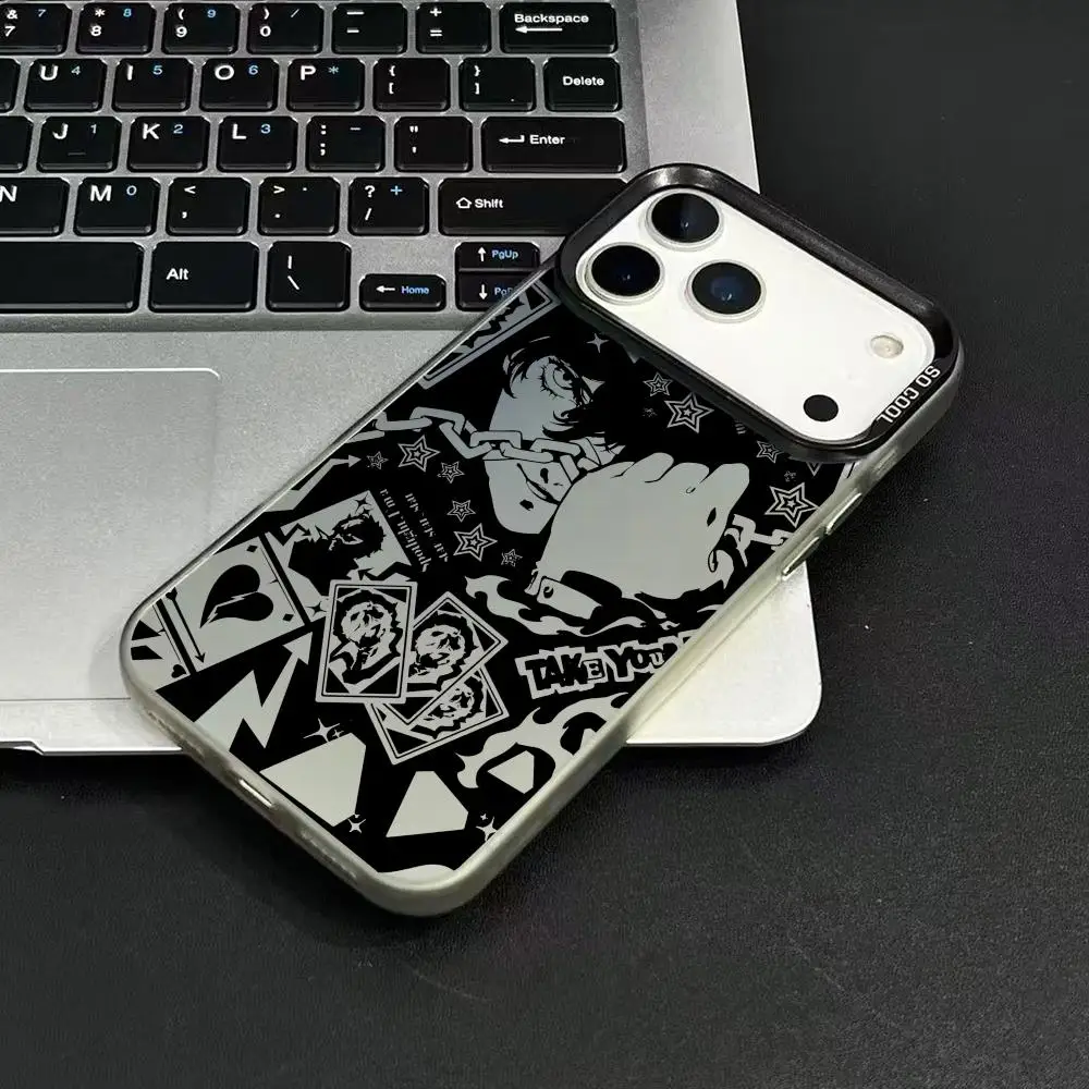 Фото Чехол для телефона Game P-Persona 5 для iPhone 17 16 15 14 13 12 11 Pro Max, дизайнерский матовый чехол с лазерной гравировкой Aurora Funda №4