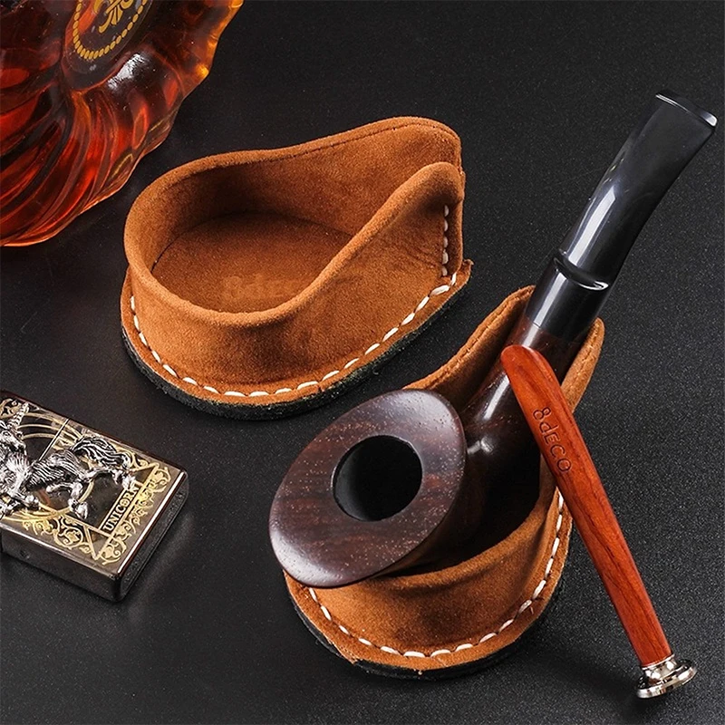 

Portable Cowhide Smoking Pipe Stand Holder Tobacco Smoking Pipe Holder Gift for Smoker Accessories