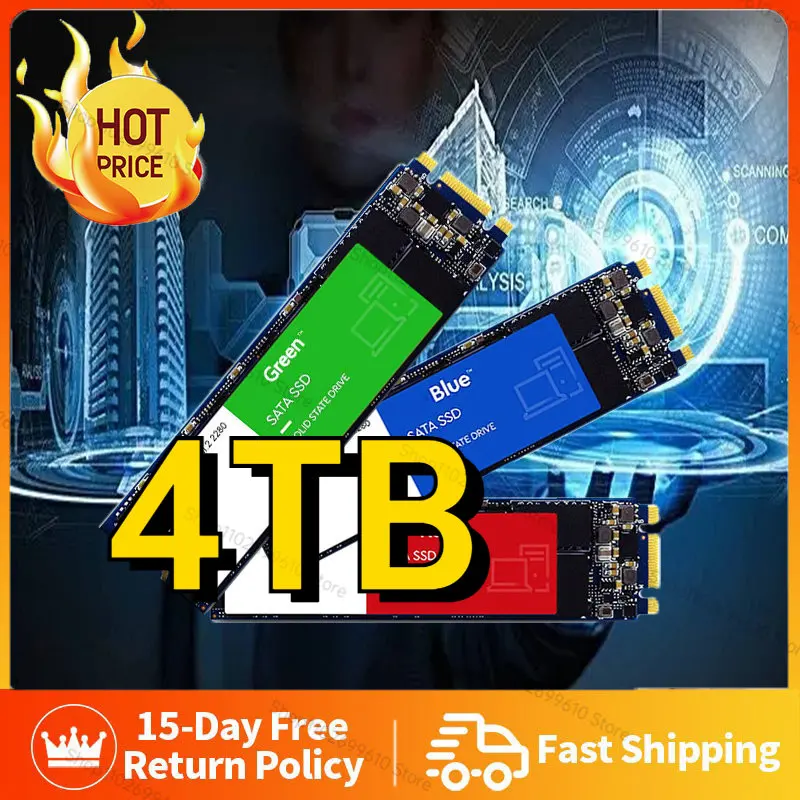 

Protable High Speed M2 2280 SATA SSD 4TB 2TB 1TB Solid State Drive Mobile Hard Drive for Laptop PS4 NGFF Hard Drive