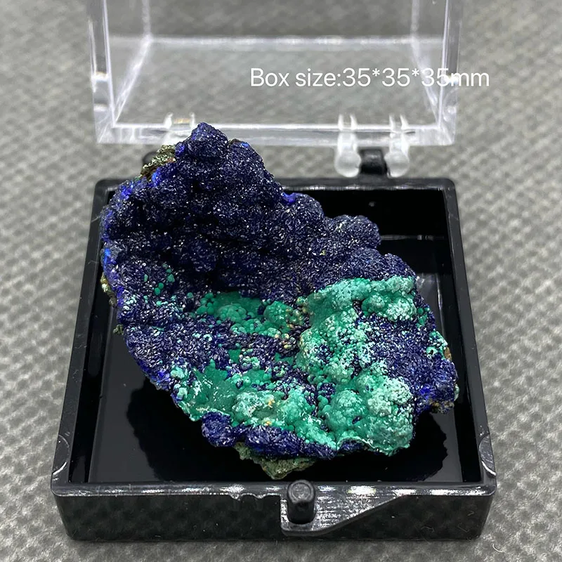 

100% Natural beautiful Azurite and Malachite symbiotic mineral specimen crystal Stones and crystals Healing crystal Box:35mm