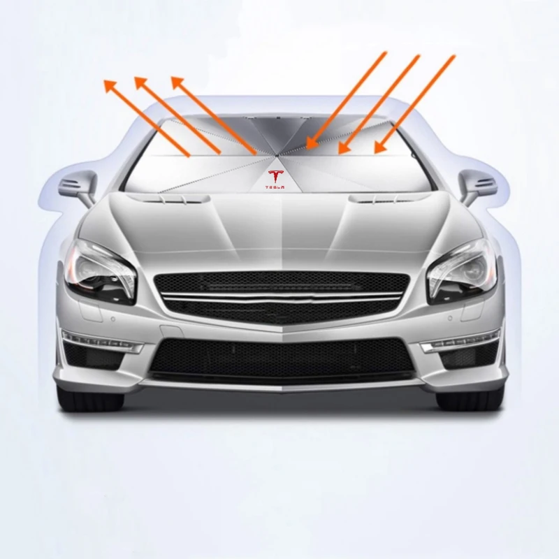 

Front Car Windshield Sunshade Umbrella Summer Window Curtain Sun Protection For Tesla Model 3 Model Y Model S Model X
