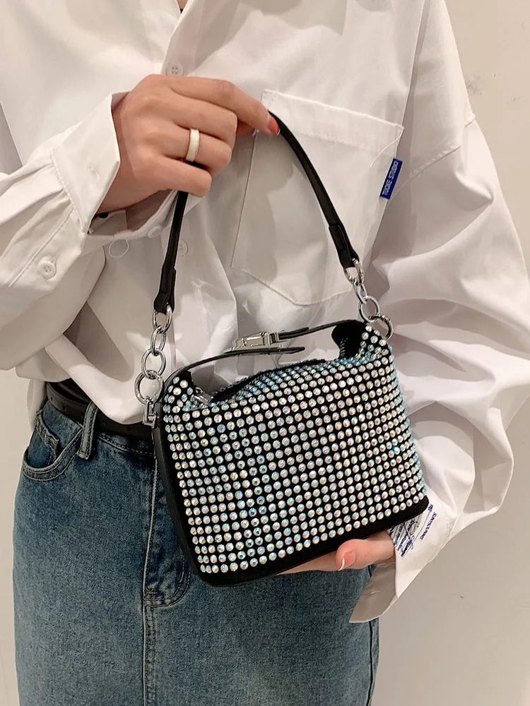 

Chain Crossbody Bags for Women Luxury Designer Diamond Shoulder Women's Bag Top Handle Fashion New Pu Leather Female Handbag