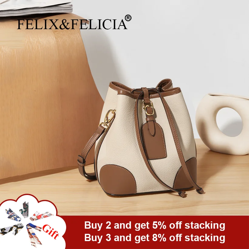 FELIX&FELICIA Factory Brand Fashion Handbags For Women 2021 Genuine Leather Luxury Designer New Shoulder Ladies Crossbody Bag