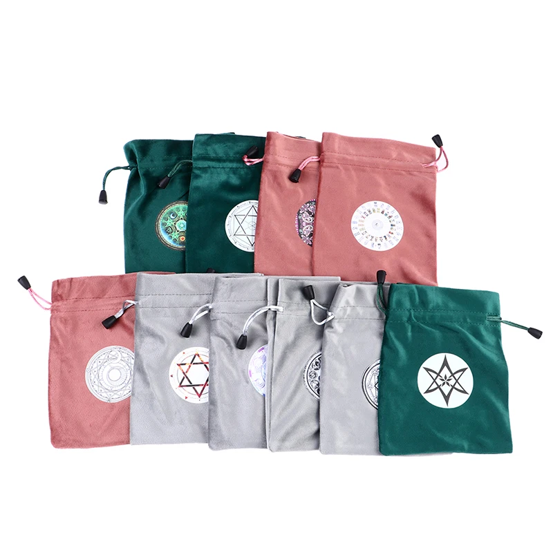 

Multi Patterns Velvet Pentagram Tarot Storage Bag Storage Package Bag Divination Drawstring Package Party Christmas Gift Pouch
