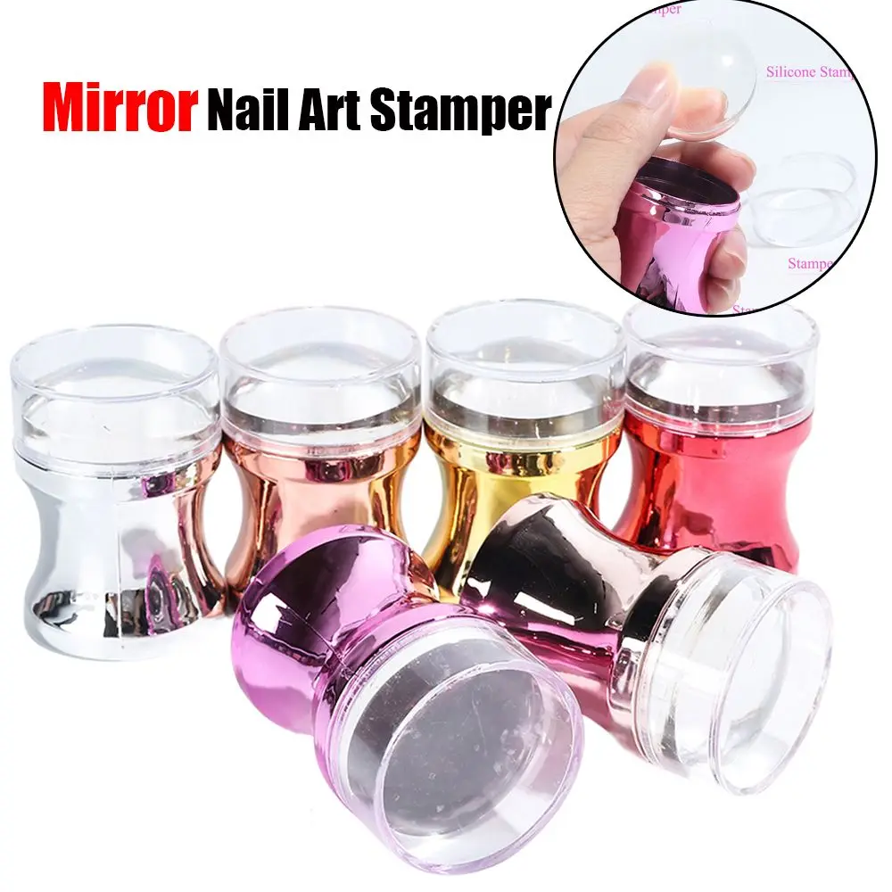 

Optional Nail Art Stamping Plate Polish Transfer Template Clear Silicone Head Mirror Nail Stamper Manicure Scraper