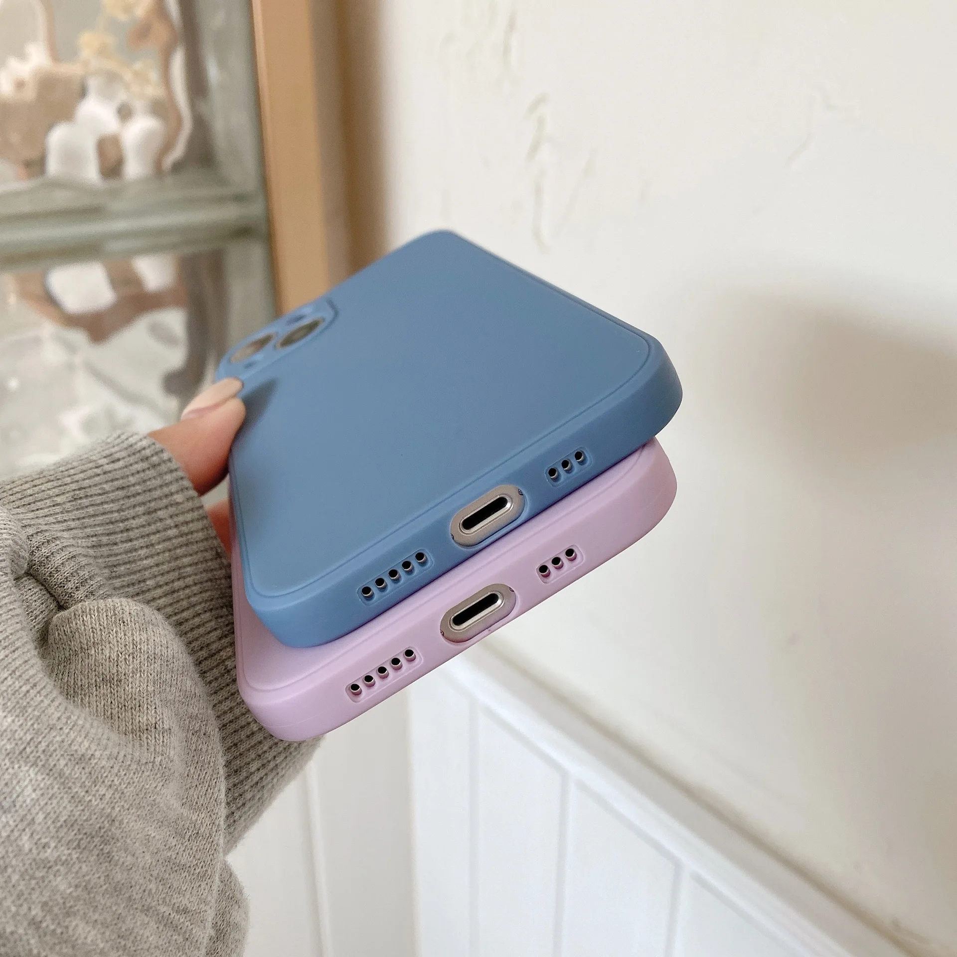 Liquid Silicone Phone Case for IPhone 14 13 12 11 Pro X XR XS Max SE2020 7 8 Plus Straight Edge Soft Shell TPU Protective Cover