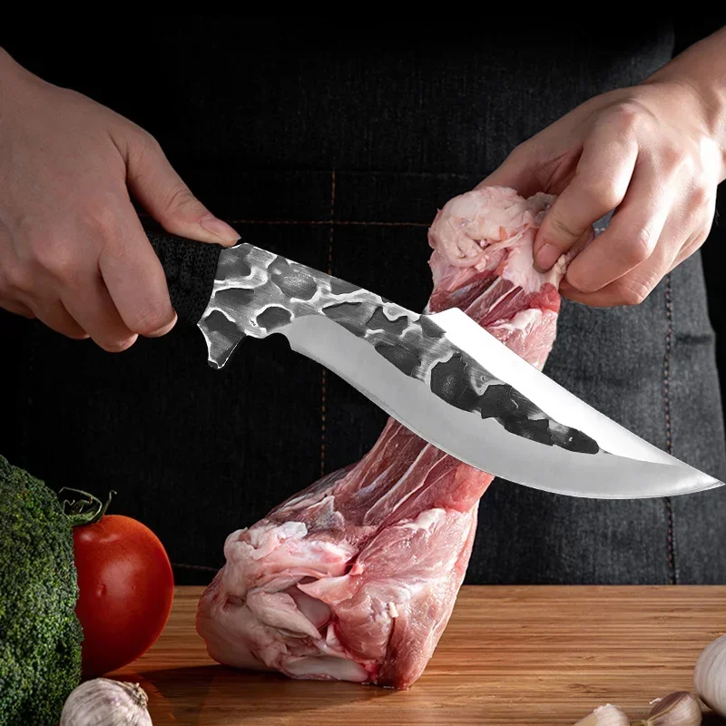 Кухонные ножи Тесак Разделка мяса Овощи Мясник Нож для обвалки Ручной кованый