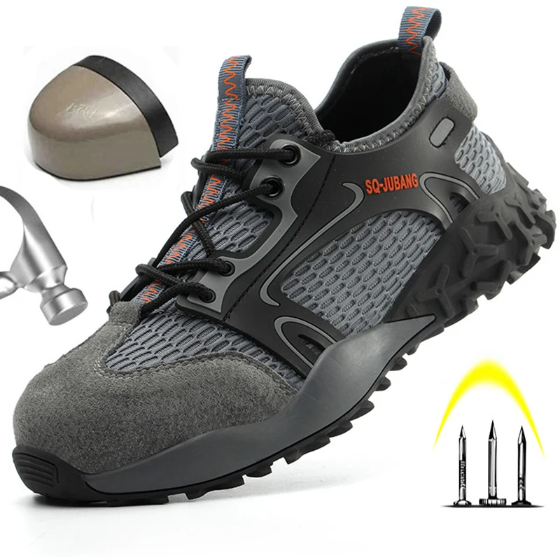 

Мужские кроссовки со стальным носком, легкая защитная обувь для альпинизма, безопасная обувь для работы