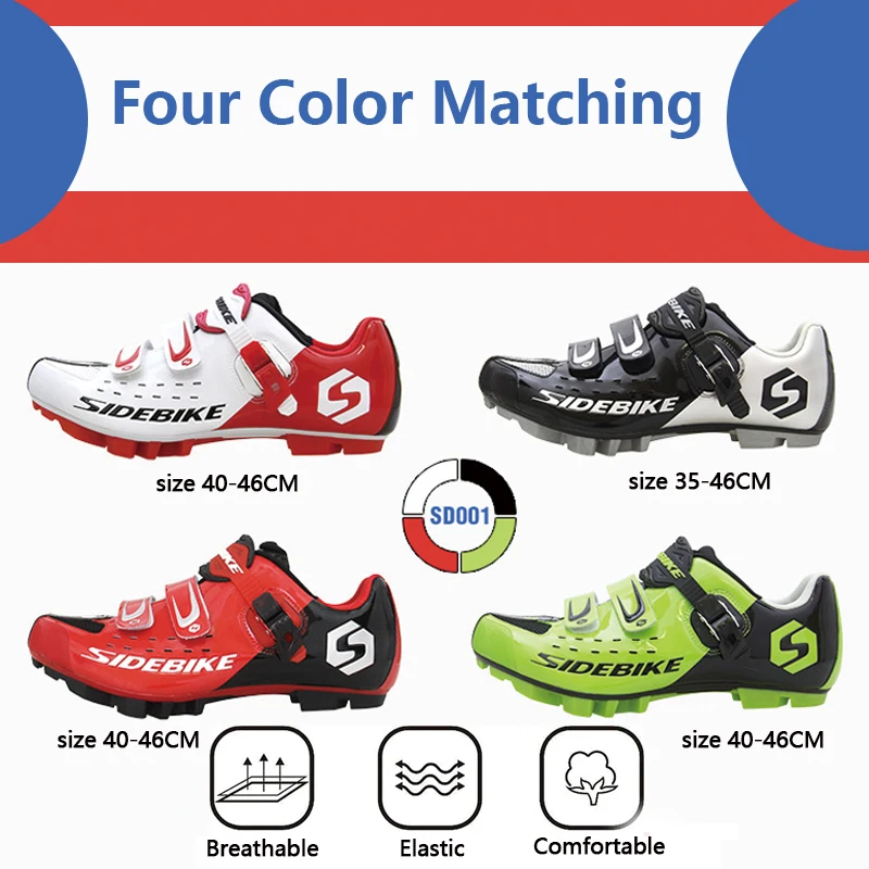 

Ботинки велосипедные Sidebike для мужчин и женщин, самоблокирующиеся, износостойкие дышащие, ультра яркие, спортивное снаряжение