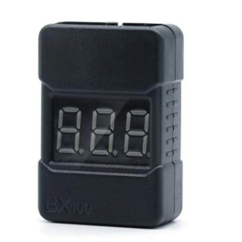 

BX100 LED Display Lipo Battery Tester Low Voltage Buzzer Alarm with ABS Shell Super Sound Warning Checker Black