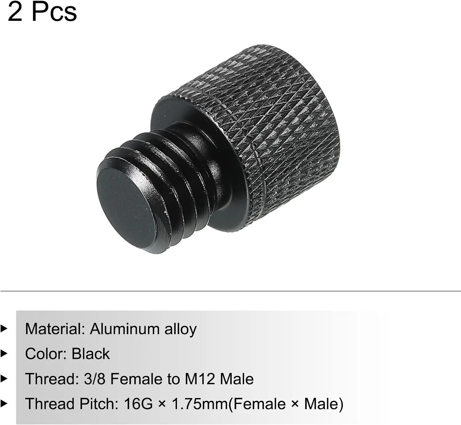 2 шт./упаковка переходник с резьбы на штекер 3/8-M12