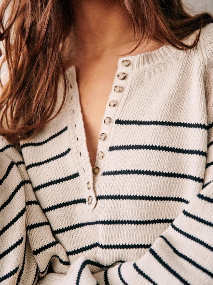 Le Luz Французский стиль свитер из хлопка