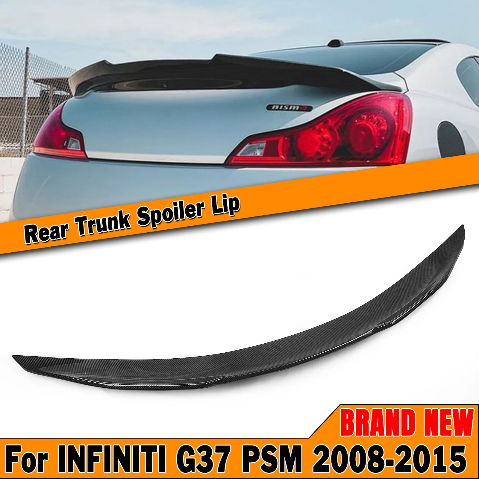 Rear Trunk Lid Spoiler Wing Duckbill Splitter Lip Decklid For Infiniti G37 G25 G35 Q40 Q60 2 DOOR COUPE 2008-2015 PSM Style