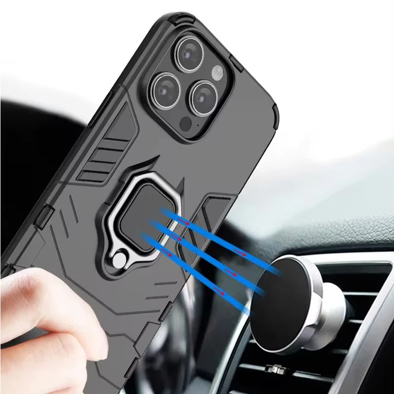 Противоударный чехол-накладка с металлическим кольцом для Huawei Honor Play5T Play 5T Youth