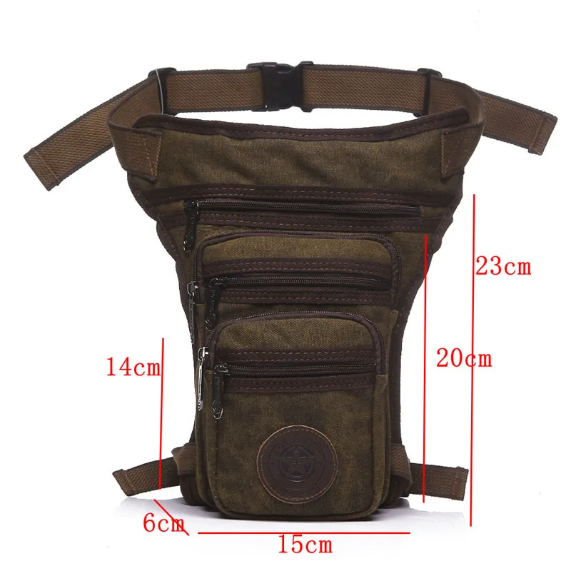 Men's Belt Hip Drop Leg Bag Canvas Messenger Belt Hip Bum Fanny Waist Pack for Travel Trekking Motorcycle Riding New