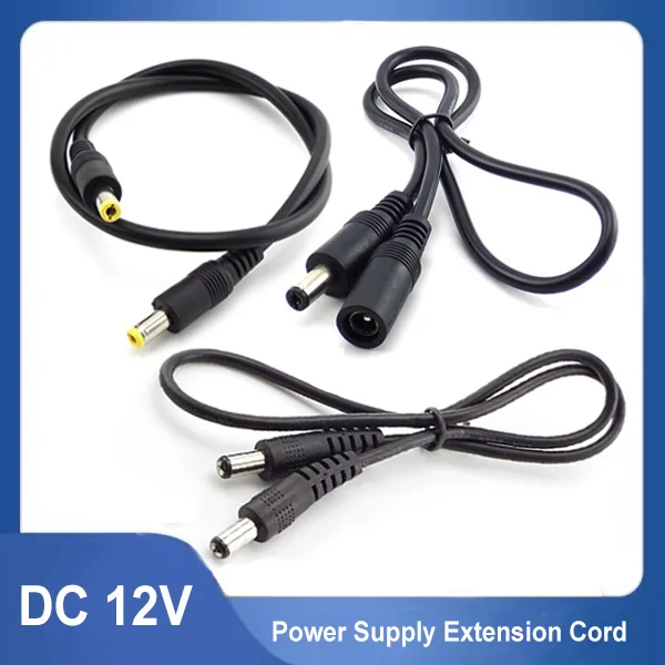0,5 м 18awg 20awg 22awg 12 В Удлинительный кабель питания постоянного тока 5,5x2,1 «Мама-папа» 5,5x2,5 «Папа-папа» адаптер Шнур для ленсветильник
