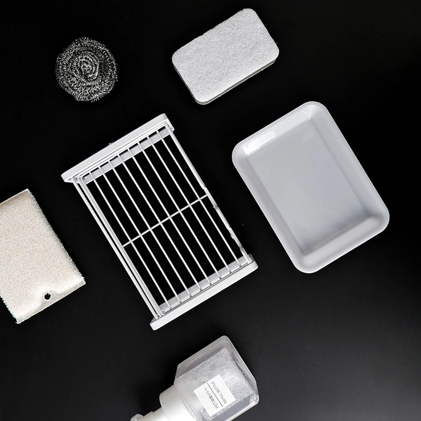 Стеллаж для хранения губки ZK20 компактный матовый белый сливной стеллаж защиты от