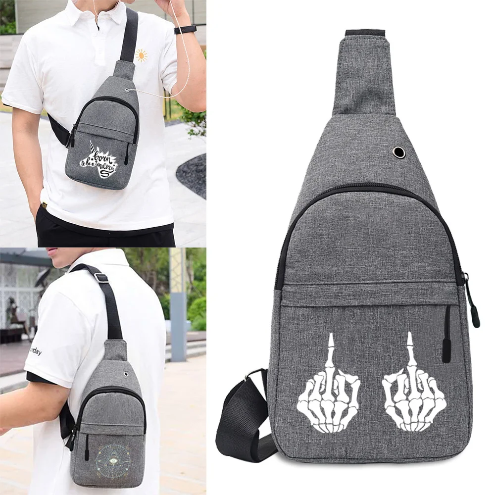 

Нагрудная сумка для мужчин для спорта на открытом воздухе, повседневная холщовая Сумочка через плечо для покупок, нагрудной мессенджер с бе...