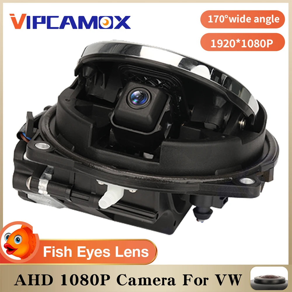 AHD 1920*1080P Flip Rear View Camera Fisheye Lens 170 Degree for VW Golf CC Passat B6 B7 B8 POLO EOS T-ROC Badge Reverse Camera