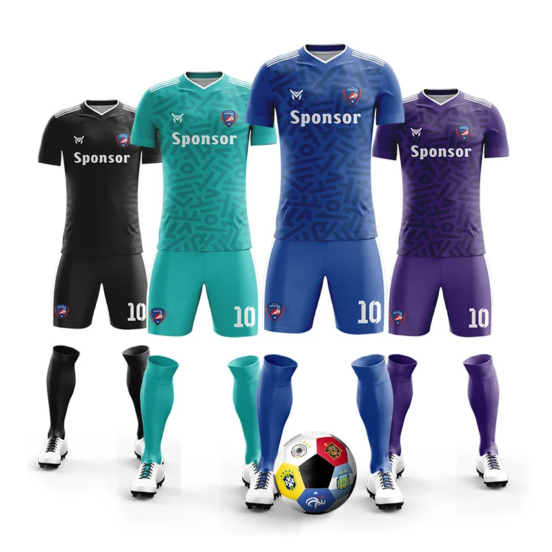 

Football Uniforms For Men Full Sublimation Customizable Team Name Logo Printed Soccer Jerseys Quick Dry Training Tracksuits Male