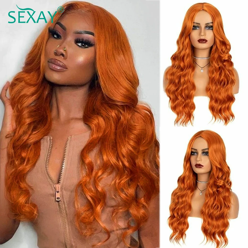 Long Ginger Transparent Lace Front Wig 180 Density 13x4 Brazilian Body Wave Colored Human Hair Wigs Lace Frontal Wig Pre Plucked