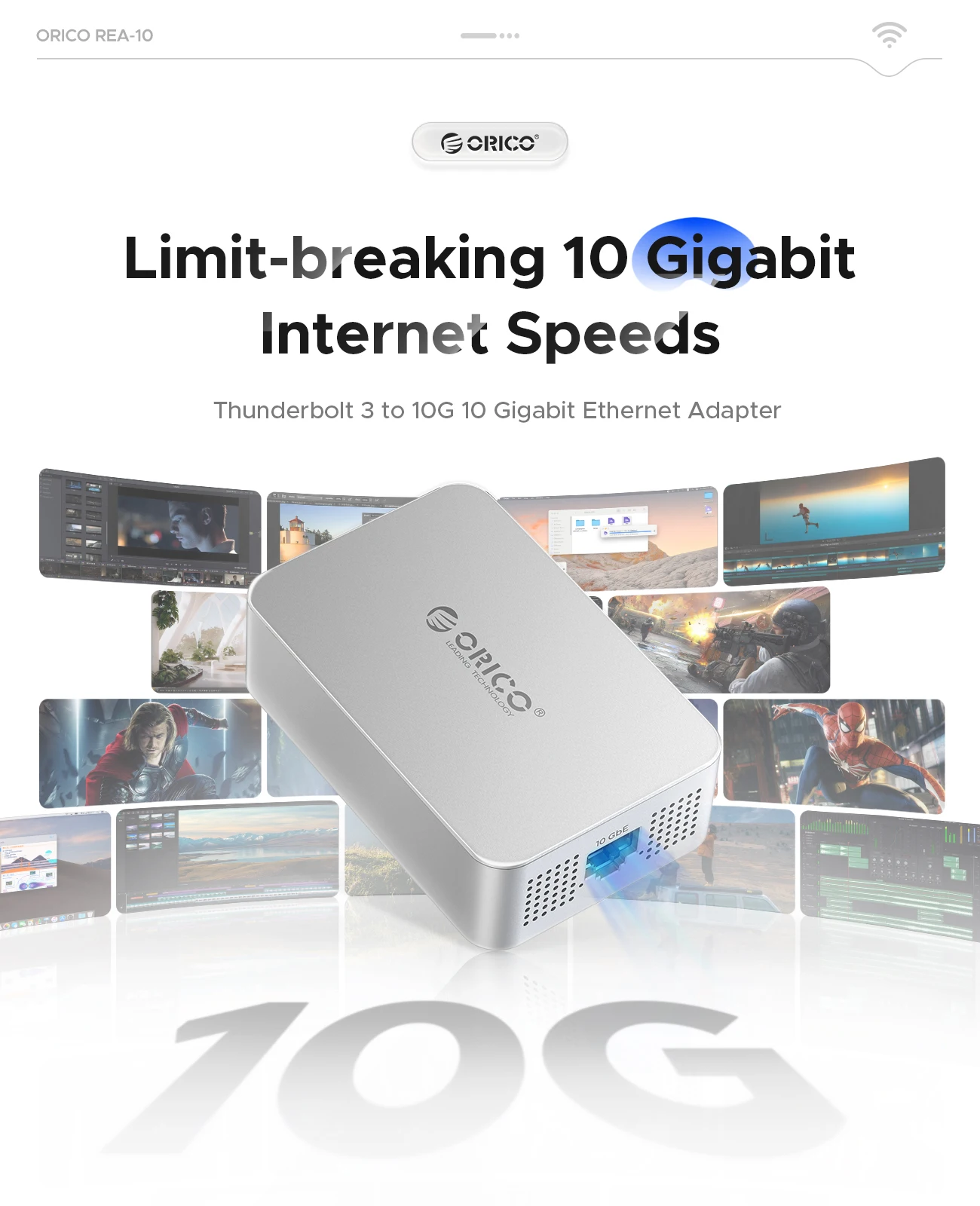 10-гигабитная сетевая карта Orico совместимая с Thunderbolt 4 назад до 2 5G 1G бесшумная