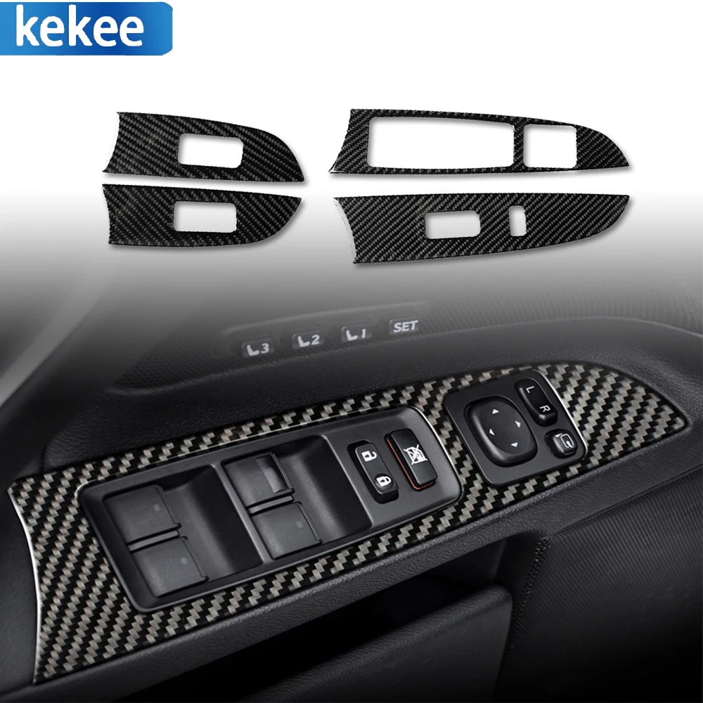 

For Lexus IS IS250 300 350C 2009-2012 Carbon Fiber Car Interior Decal Auto Window Glass Lift Switch Button Trim Strip Sticker