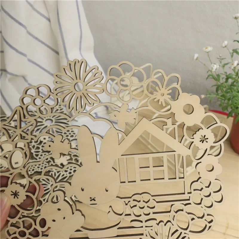 Kawaii MIffy деревянная подставка для горшка коврик термоизоляционный силуэт